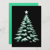 Christmas Tree Distresed Grunge Green & Black シーズンカード (正面/裏面)
