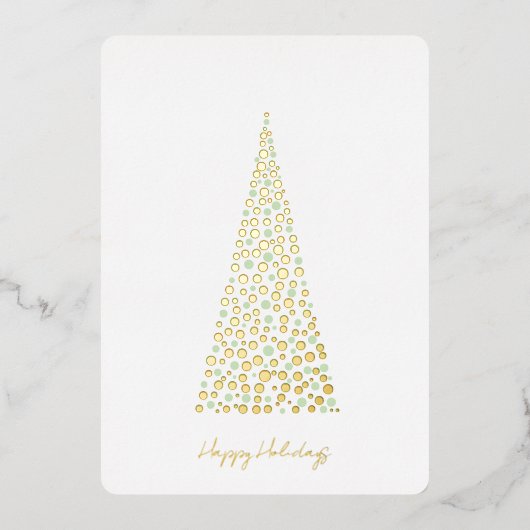 Christmas Tree Dots 箔シーズンカード (正面)