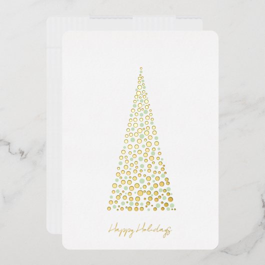 Christmas Tree Dots 箔シーズンカード (封筒)