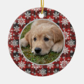 Christmas Tree Editable Pet Photo Decoration セラミックオーナメント (正面)