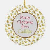 Christmas Tree Editable Pet Photo Decoration セラミックオーナメント (裏面)