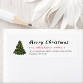 Christmas Tree Elegant Simple Return Address ラベル (インサイチュ)