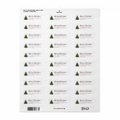 Christmas Tree Elegant Simple Return Address ラベル (フルシート)
