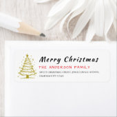 Christmas Tree Elegant Simple Return Address ラベル (インサイチュ)