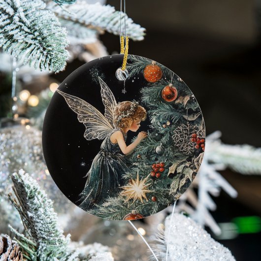 Christmas Tree Fairy Angel Ornament - Personalized セラミックオーナメント