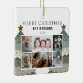 Christmas Tree Family 6 Photo Collage  セラミックオーナメント (右)