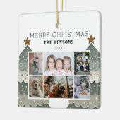 Christmas Tree Family 6 Photo Collage  セラミックオーナメント (左)