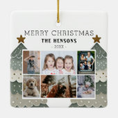 Christmas Tree Family 6 Photo Collage  セラミックオーナメント (裏面)