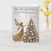 Christmas Tree Family Photo Greeting Card カード (黄色い花)