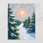 Christmas Tree Farm Watercolor シーズンポストカード (正面)