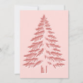 Christmas Tree Faux Embossed Distressed Chic Pink シーズンカード (正面)
