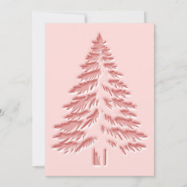 Christmas Tree Faux Embossed Distressed Chic Pink シーズンカード