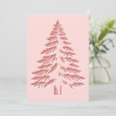 Christmas Tree Faux Embossed Distressed Chic Pink シーズンカード (スタンド正面)