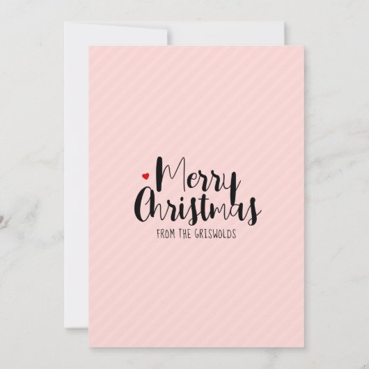 Christmas Tree Faux Embossed Distressed Chic Pink シーズンカード (裏面)