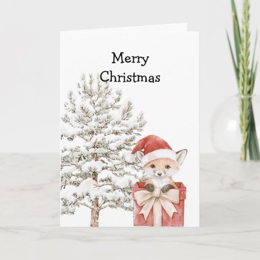 Christmas Tree Fox in a Box カード (正面)