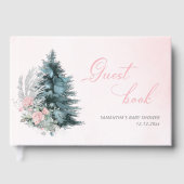 Christmas tree Frosty pink rose Baby shower ゲストブック (正面)