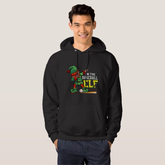 Christmas tree funny baseball elf apparel パーカ (正面フル)