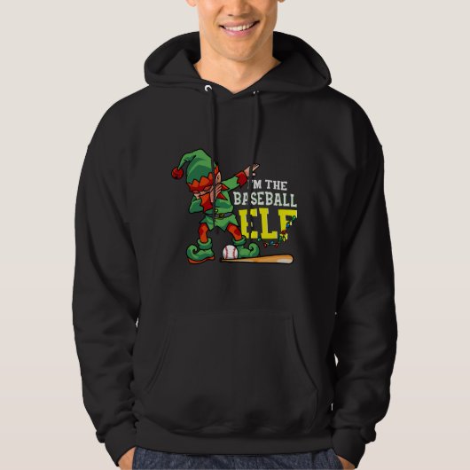 Christmas tree funny baseball elf apparel パーカ (正面)