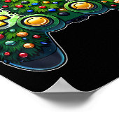 Christmas Tree Gaming Shirts Video Game Controller ポスター (角)