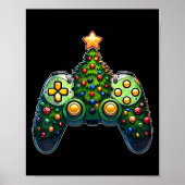 Christmas Tree Gaming Shirts Video Game Controller ポスター (正面)