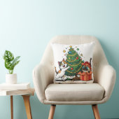 Christmas Tree & Gift Surprise Cats  クッション (椅子)
