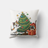 Christmas Tree & Gift Surprise Cats  クッション (裏面)