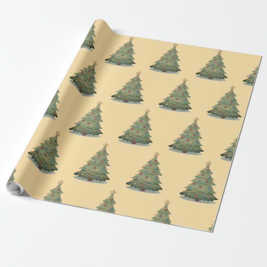 Christmas tree gift wrap ラッピングペーパー (アンロールド)