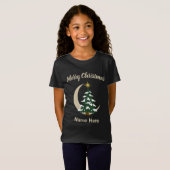 Christmas Tree Girls T-Shirt Custom Holiday Tee Tシャツ (正面フル)