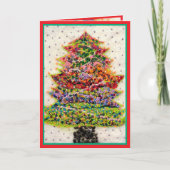 Christmas Tree glitter sparkle red green beads カード (正面)