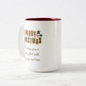 Christmas Tree Gold Glitter Modern Gift, White  ツートーンマグカップ (正面左)