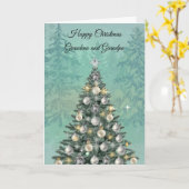 Christmas Tree Grandparents Photo Greeting Card カード (黄色い花)