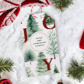 Christmas Tree Greenery Rustic Watercolor Holiday ギフトタグ