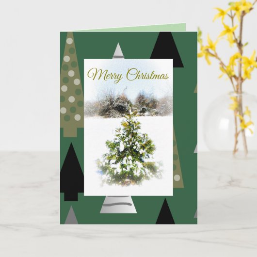 Christmas Tree Greeting Card カード (黄色い花)