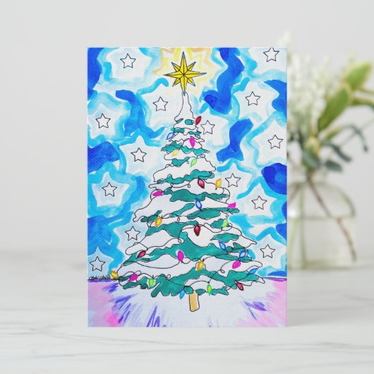 Christmas Tree Greeting Card 招待状 (スタンド正面)