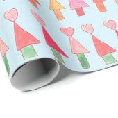 Christmas Tree Hearts Wrapping Paper ラッピングペーパー (ロールコーナー)