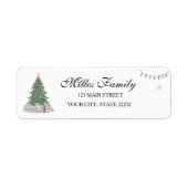 Christmas Tree Holiday Address Label ラベル (正面)