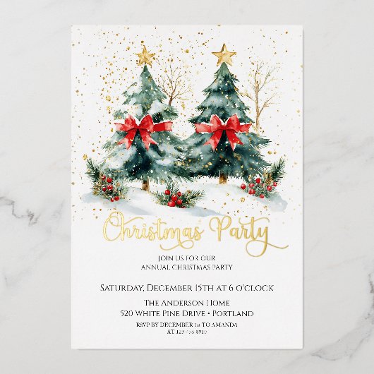  Christmas Tree Holiday Party  箔招待状 (正面)