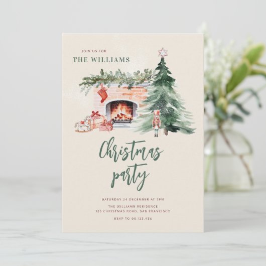 Christmas Tree Holiday Party Invitation 招待状 (スタンド正面)