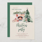 Christmas Tree Holiday Party Invitation 招待状 (正面/裏面)