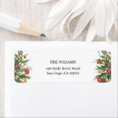 Christmas Tree Holiday Return Address  ラベル (インサイチュ)