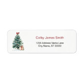 Christmas Tree Holiday Return Address Labels ラベル (正面)