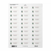 Christmas Tree Holiday Return Address Labels ラベル (フルシート)