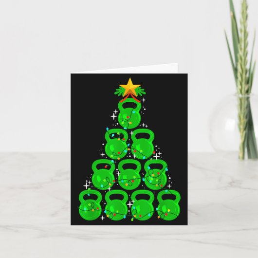 Christmas Tree Kettlebell Xmas Gym Workout Fitness カード (正面)
