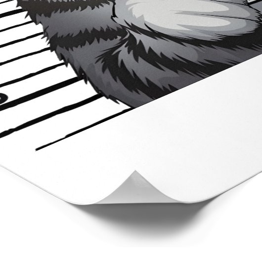 Christmas Tree Killer Funny Cat  ポスター (角)