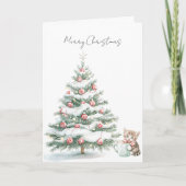 Christmas Tree Kitten Peppermint カード (正面)