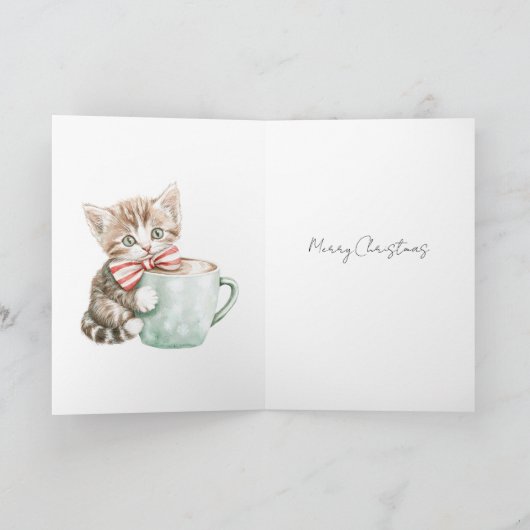 Christmas Tree Kitten Peppermint カード (内部)