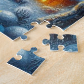 Christmas Tree Lighthouse Nautical Coastal Blue ジグソーパズル (側面)