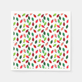 Christmas Tree Lights Bulb Pattern Paper Napkins スタンダードカクテルナプキン