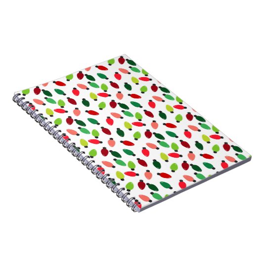Christmas Tree Lights Bulbs Cover Notebook Journal ノートブック (右側)