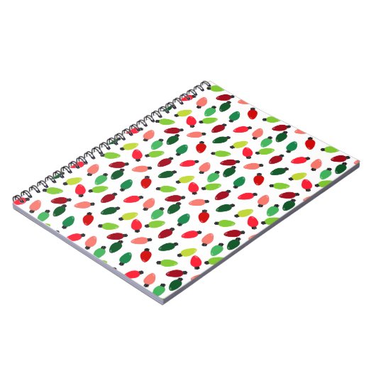 Christmas Tree Lights Bulbs Cover Notebook Journal ノートブック (左側)